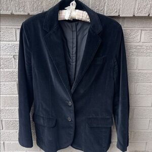 Vintage Merville Black Velvet Women's Blazer- Made in Hong Kong- size 14